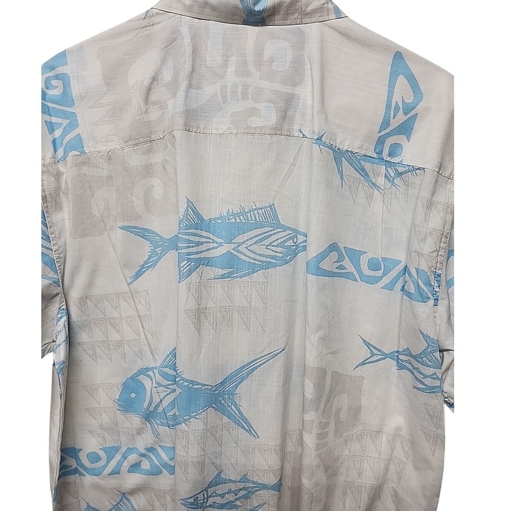 Quicksilver Waterman Collection Shirt Mens Xl Multicolor Fish Pattern Button Up - Picture 7 of 8